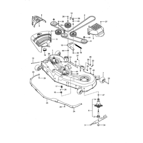 Mower Deck/Cutting Deck Diagram and Parts List for 967324101-00  Husqvarna Lawn Tractor