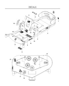 Decals Diagram and Parts List for EZ24T (96665960101)(2011-10) Husqvarna Lawn Mower