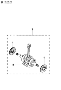 Crankshaft Diagram and Parts List for 236E (967326501)(20180500001-Current) Husqvarna Chainsaw