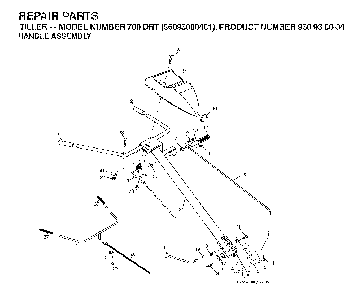 Handle And Controls Diagram and Parts List for 700DRT (96093000401)(2006-02) Husqvarna Tiller