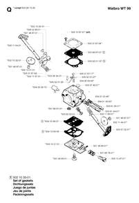 Carburetor Details Diagram and Parts List for 245RX 20023100001 & Above Husqvarna Trimmer
