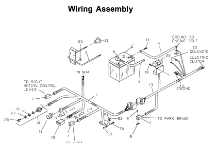 Wiring Harness Diagram and Parts List for ZTH6125 (968999186)(2006-04) Husqvarna Lawn Mower