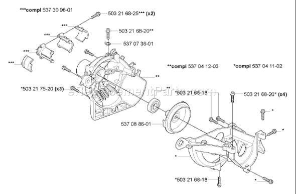 Page E Diagram and Parts List for 323HE3 2005-10 Husqvarna Trimmer