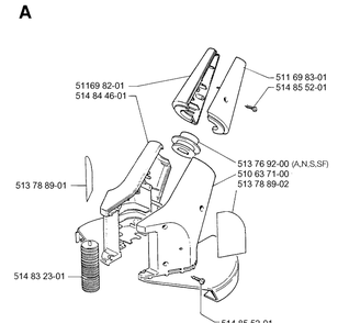 Cover Diagram and Parts List for 19900100001-19911800000  Husqvarna Trimmer
