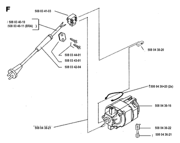 Electrical Diagram and Parts List for 16 19931800001-19954000000 Husqvarna Chainsaw