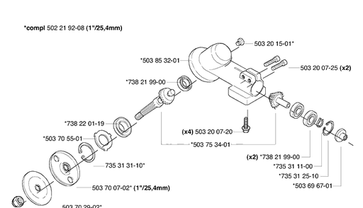 Gear Head Diagram and Parts List for 232L 2006-04 Husqvarna Trimmer