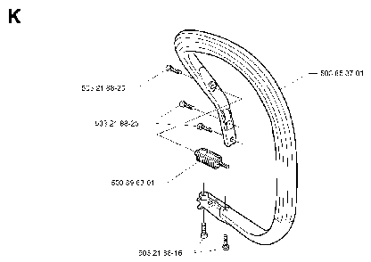 Handle Diagram and Parts List for 345EPA 19993600001-20013500000 Husqvarna Chainsaw