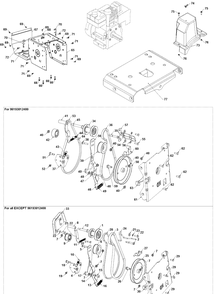 Chassis, Engine And Pulleys 1 Diagram and Parts List for ST327  Husqvarna Snow Blower