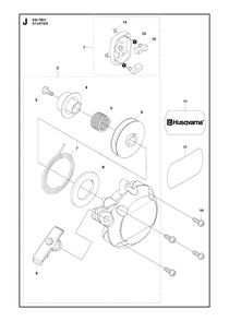 Starter Diagram and Parts List for 543RBX 20130500001 - 20154400000 Husqvarna Brush Cutter