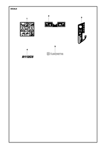 Decals Diagram and Parts List for R112C52014-2021  Husqvarna Lawn Tractor