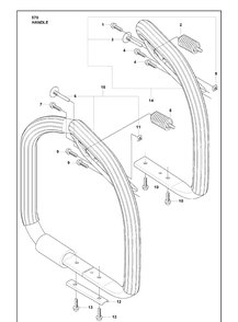 Handle Diagram and Parts List for 570 2009-08 Husqvarna Chainsaw