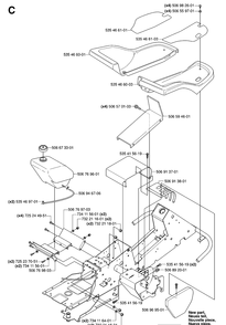 Cover Diagram and Parts List for RIDER155AWD (965080001)(2006-01) Husqvarna Lawn Mower