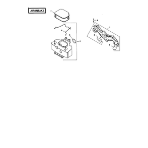 Engine >> Air Intake Diagram and Parts List for YTS4500  Husqvarna Lawn Tractor