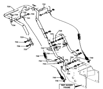 Handle Assembly Diagram and Parts List for ST624 1998-01 Husqvarna Snow Blower
