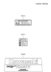 Decals Diagram and Parts List for FR651V-AS31 2017-09 Husqvarna Engine