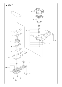 Gears Diagram and Parts List for 322IHD60  Husqvarna Trimmer