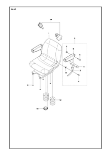 Seat Diagram and Parts List for P524  Husqvarna Lawn Mower