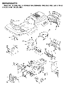 Chassis And Enclosures Diagram and Parts List for YTH1848XP (HAU18H48C, 954170057)(2003-01) Husqvarna Lawn Tractor