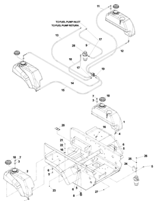 Fuel Group Diagram and Parts List for BZ6134D (968999214)(2003-03) Husqvarna Lawn Mower