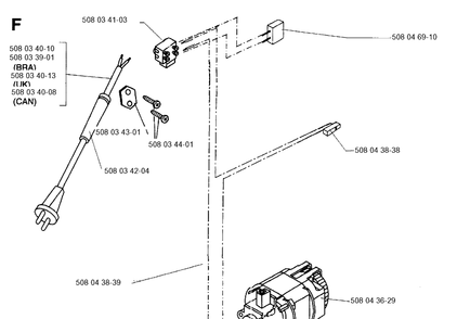Electrical Diagram and Parts List for 16 19954000001-19991400000 Husqvarna Chainsaw