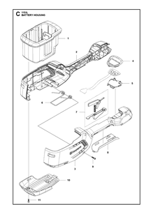 Housing Diagram and Parts List for 115IL (967098801)(20170200001-20175299999) Husqvarna Edger