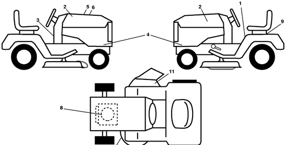 Decals Diagram and Parts List for YTH2042 (96043010600)(2009-12) Husqvarna Lawn Mower