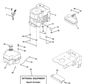 Engine Diagram and Parts List for LTH130 (954140005E)(1997-10) Husqvarna Lawn Mower