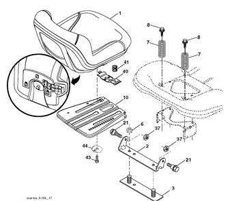 Seat Diagram and Parts List for TC242T  Husqvarna Lawn Tractor
