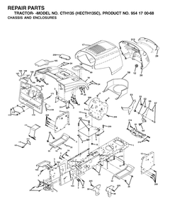 Chassis And Enclosures Diagram and Parts List for CTH135 (954170068-C)(2002-02) Husqvarna Lawn Tractor