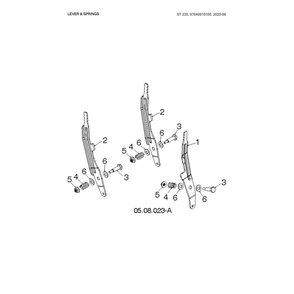 Lever & Springs Diagram and Parts List for 970528802  Husqvarna Snow Blower