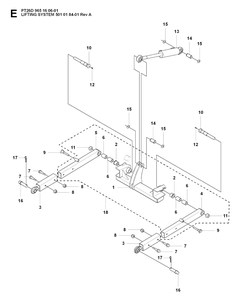Mower Lift / Deck Lift 2 Diagram and Parts List for PT26D (965160601)(2008-03) Husqvarna Lawn Mower