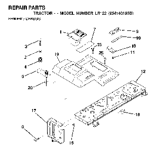 Chassis And Enclosures Diagram and Parts List for LR122 (954140105B)(2000-01) Husqvarna Lawn Tractor