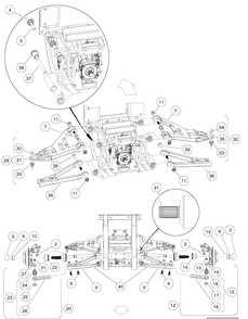 Front Suspension -A-Arms Diagram and Parts List for HUV4421GXP 2009 Husqvarna Lawn Tractor