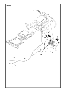 Pedals Diagram and Parts List for R418TSX AWD Husqvarna Lawn Mower