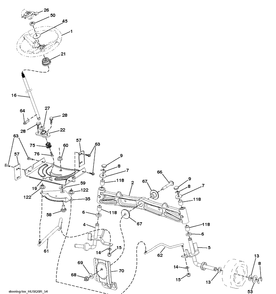 Steering Diagram and Parts List for YTH224TFI (96041034500)(2013-11) Husqvarna Lawn Tractor