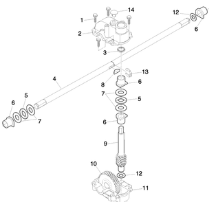 Gear Case Assembly Diagram and Parts List for 65RSW21HVB (65C21HVB)(917374781)(2003-10) Husqvarna Lawn Mower