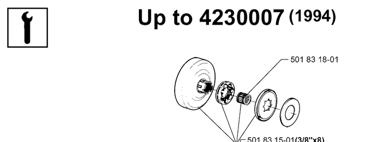 Service Updates 4 Diagram and Parts List for 61 19993100001-20014000000 Husqvarna Chainsaw