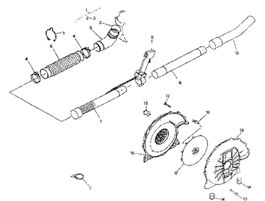 Blower Tubes And Blower Housing Diagram and Parts List for 155BT (Carb II)(2001-04) Husqvarna Leaf Blower / Vacuum
