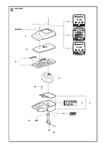 Air Filter Diagram and Parts List for K950RING 2007-01 Husqvarna Circular Saw