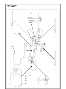 Harness 3 Diagram and Parts List for 343FR  Husqvarna Brush Cutter