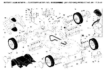Wheels And Tires Diagram and Parts List for R152SVBBC (95417024200, 954170242)(2005-02) Husqvarna Lawn Mower