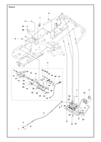 Pedals Diagram and Parts List for R200IX  Husqvarna Lawn Tractor