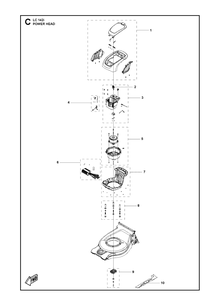 Power Head Diagram and Parts List for LC142I  Husqvarna Lawn Mower