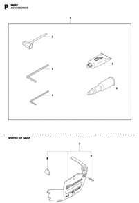 Accessories Diagram and Parts List for 346XP 2011-01 Husqvarna Chainsaw