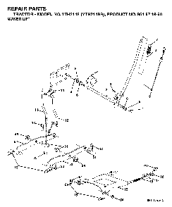 Mower Lift / Deck Lift Diagram and Parts List for YTH2148B (954571960)(2004-03) Husqvarna Lawn Tractor