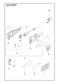 Complete Product Diagram and Parts List for DP110  Husqvarna Trimmer