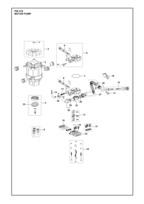 Water Pump Diagram and Parts List for PW370  Husqvarna Pressure Washer