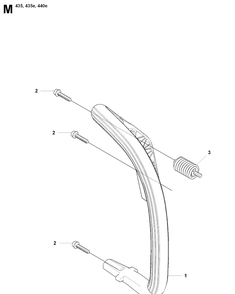 Handle Diagram and Parts List for 435 20081800001-20090400000 Husqvarna Chainsaw