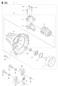 Clutch Diagram and Parts List for 233RJ 20090100001-20112700000 Husqvarna Brush Cutter