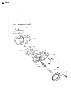 Belt Guard And Pulley Diagram and Parts List for K2500 2007-01 Husqvarna Circular Saw